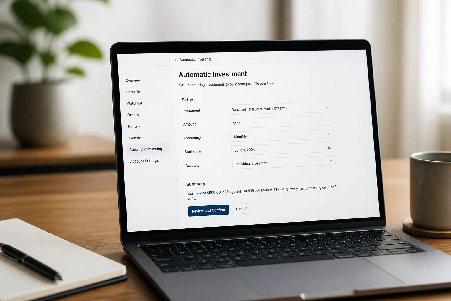 automatic investing with recurring contributions
