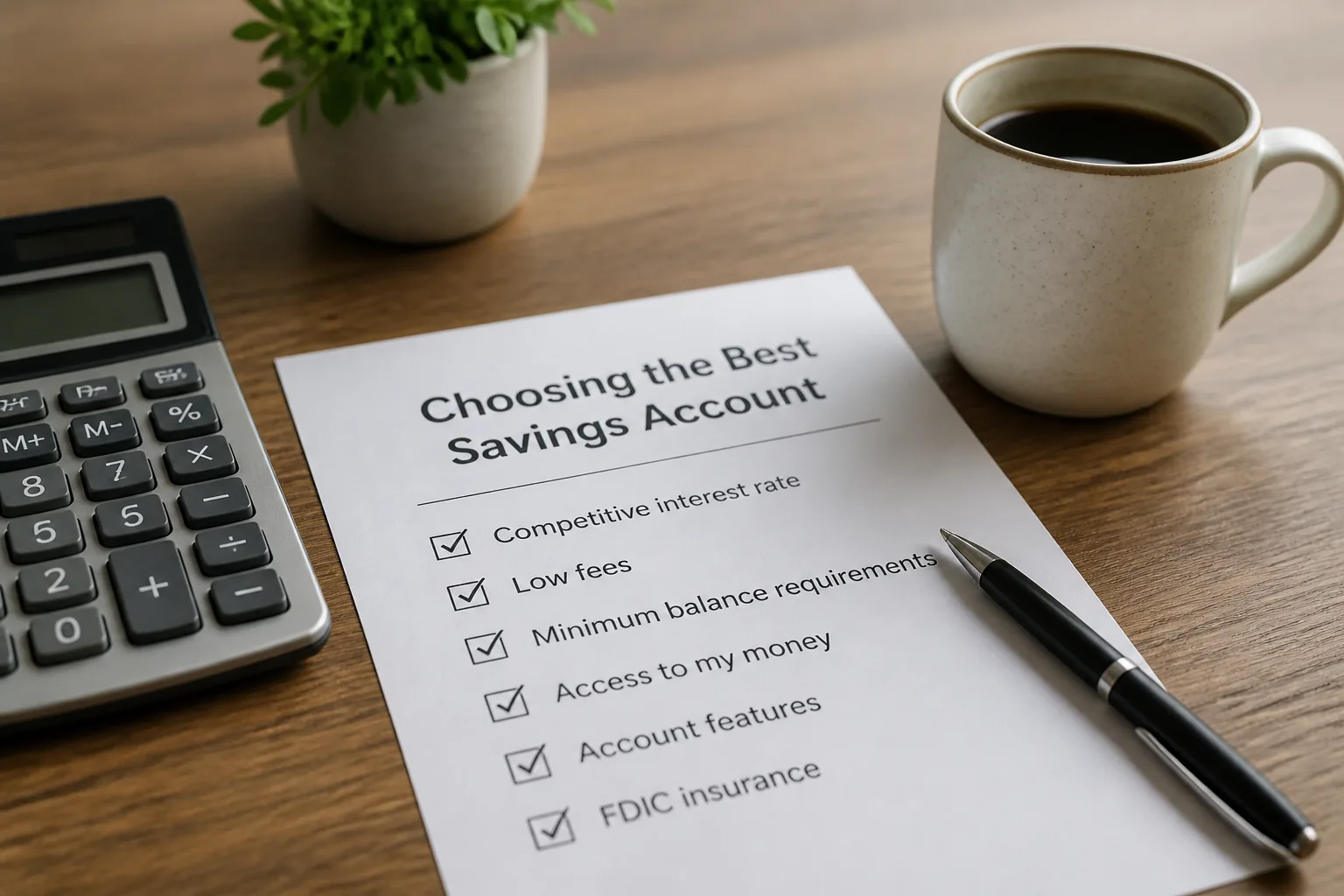 choosing the best savings account with a checklist