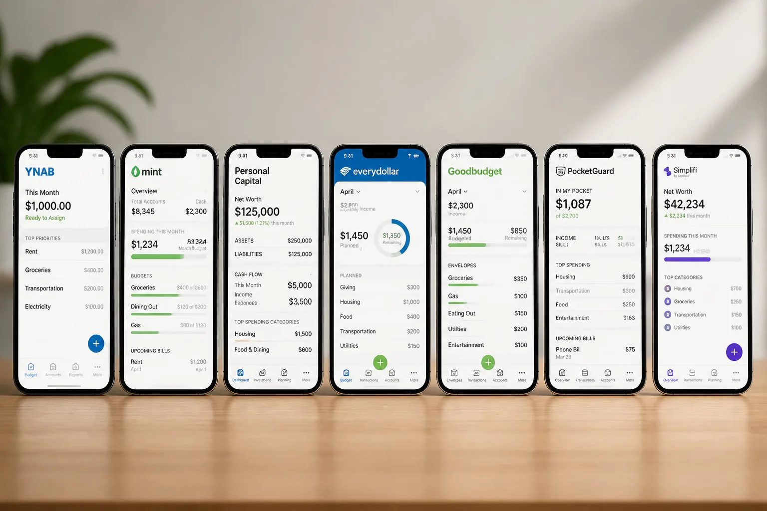 comparison of budgeting app dashboards