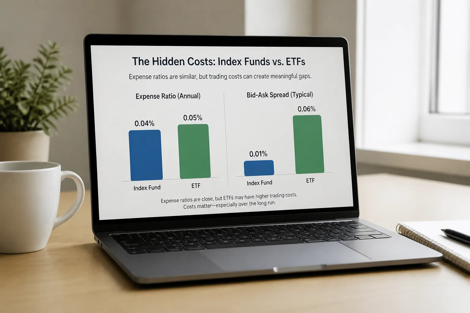 cost gaps between index funds and ETFs