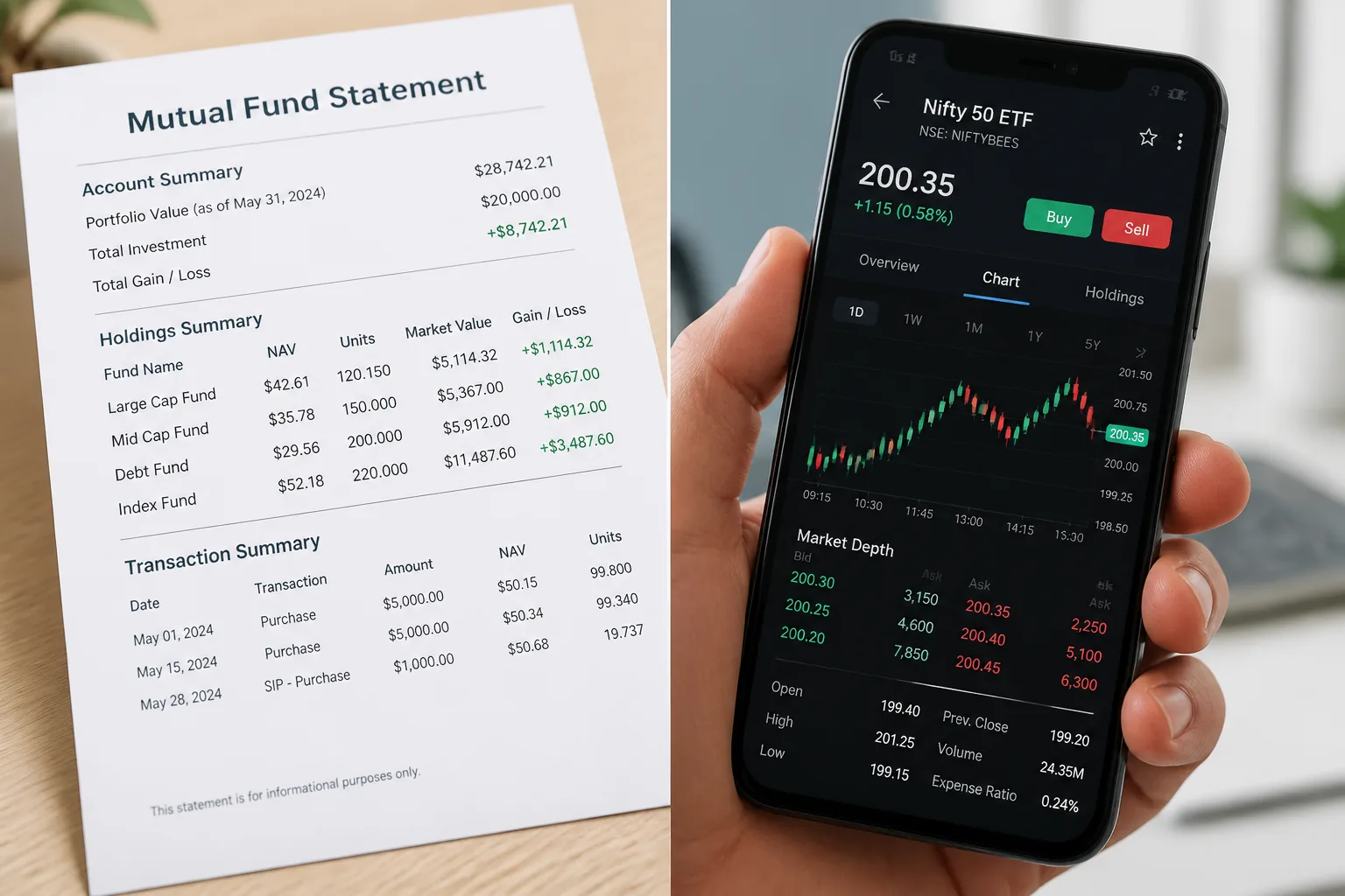 index fund versus ETF comparison overview