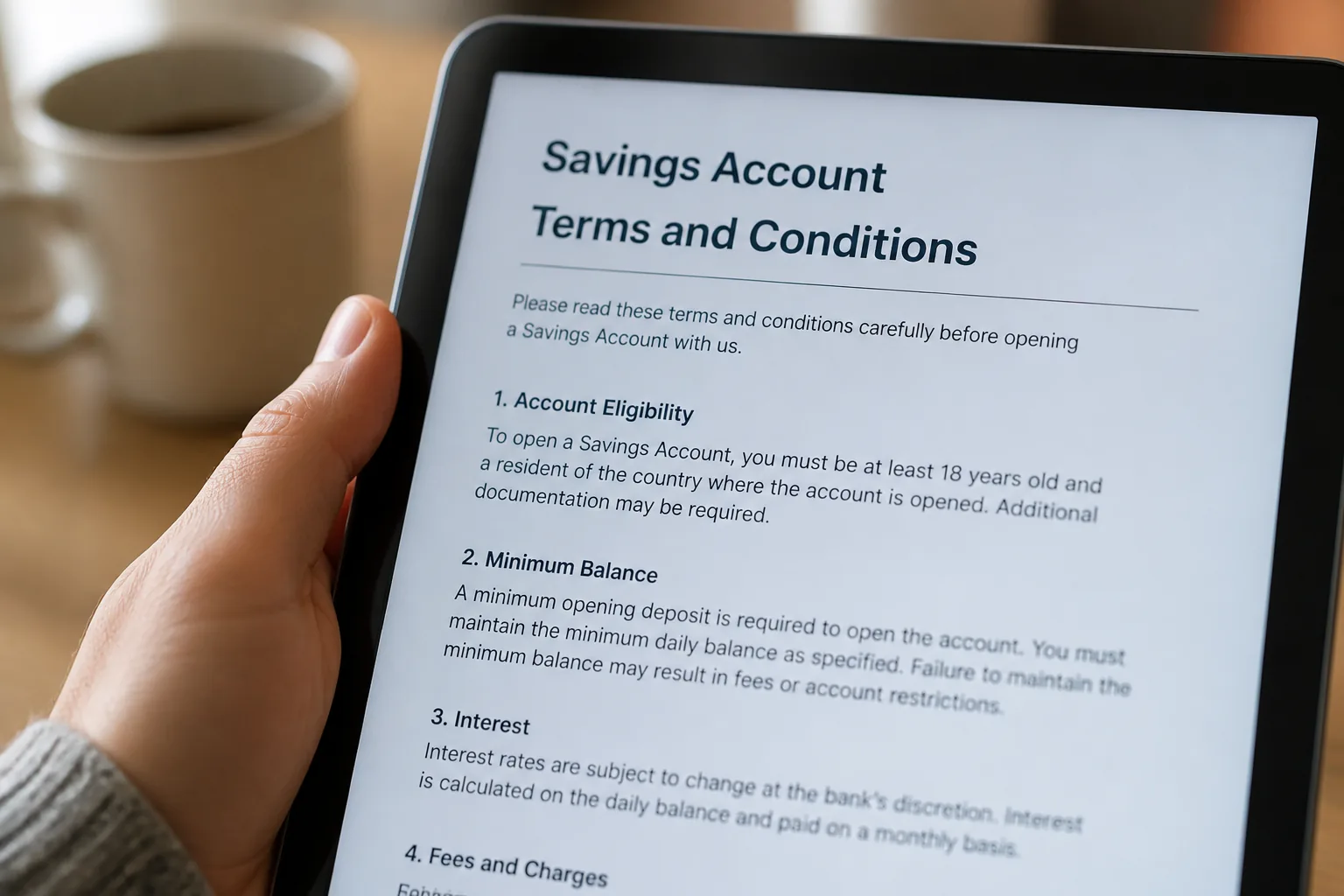 savings account fine print review