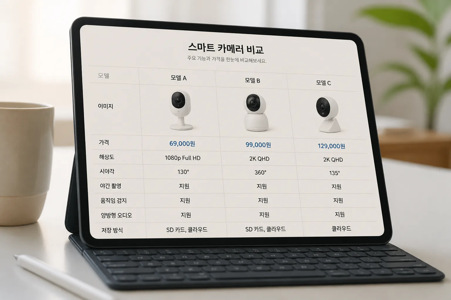 smart camera comparison chart