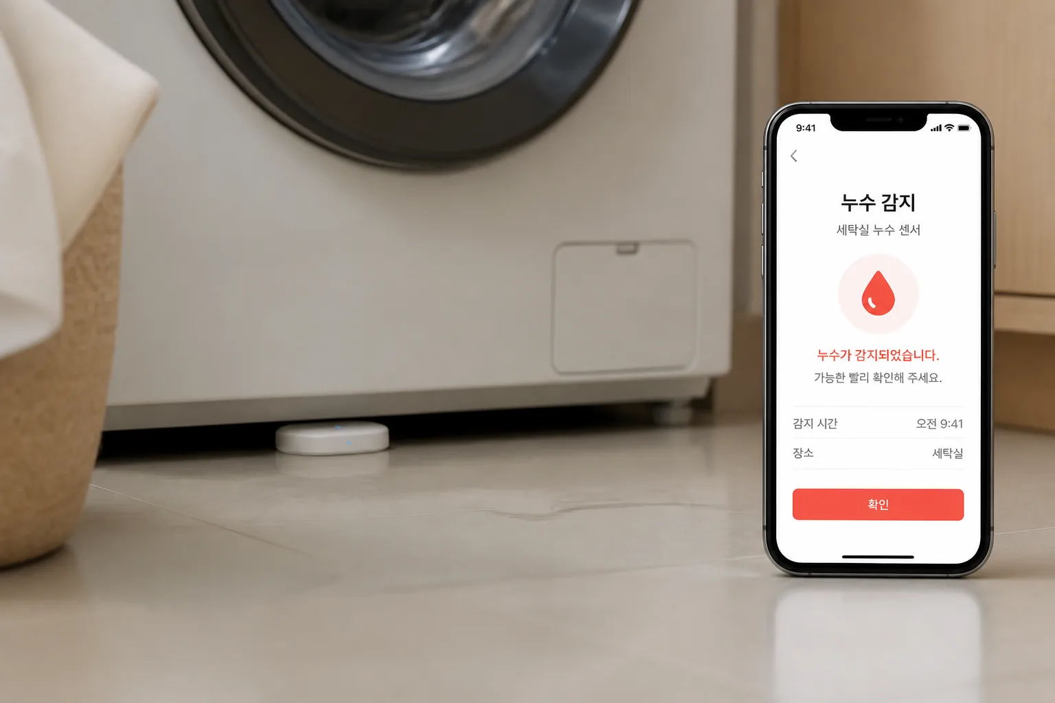Water leak sensor and smart alert setup