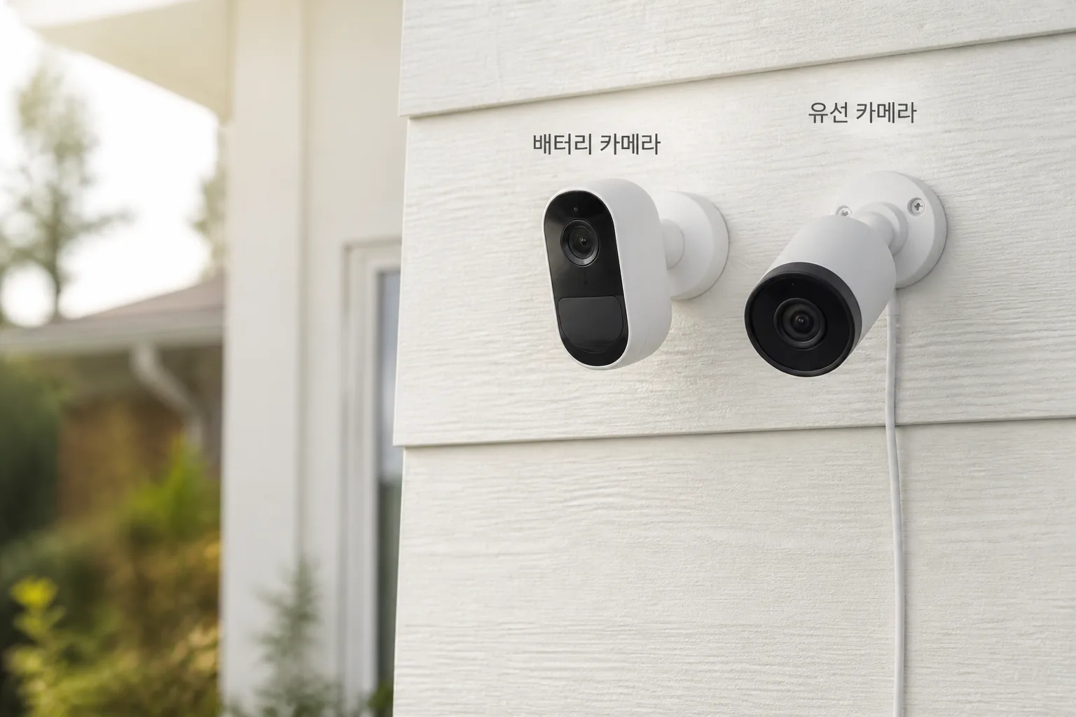 battery vs wired security camera setup