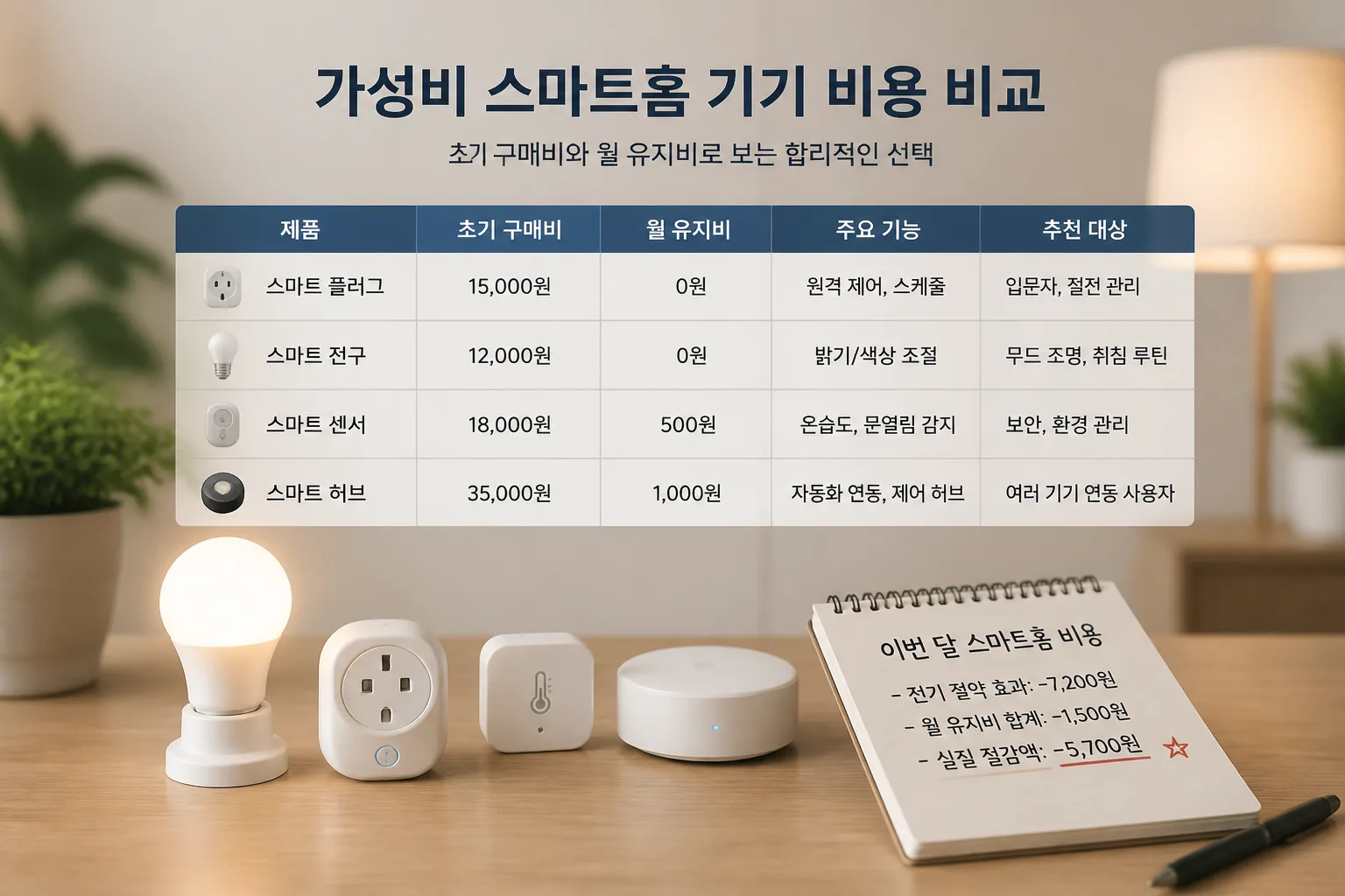 budget smart home value comparison chart