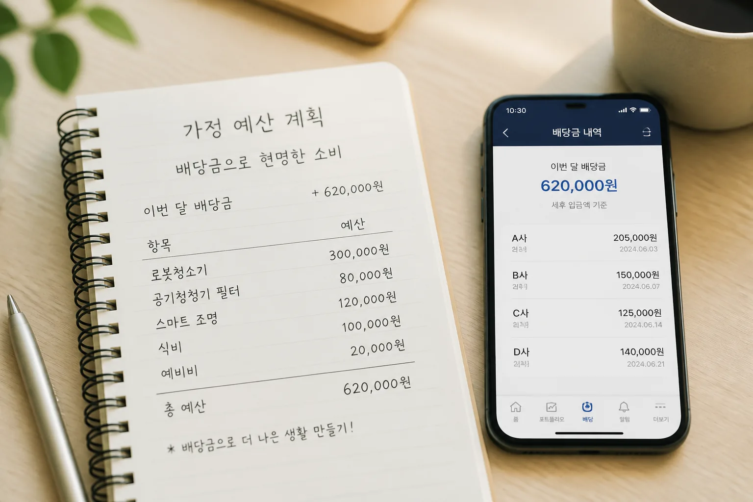 budgeting smart home purchases with dividend income