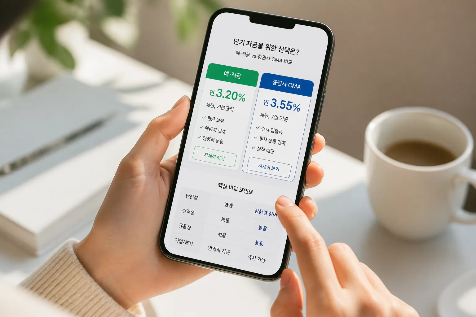 comparing savings account and brokerage app for short-term cash