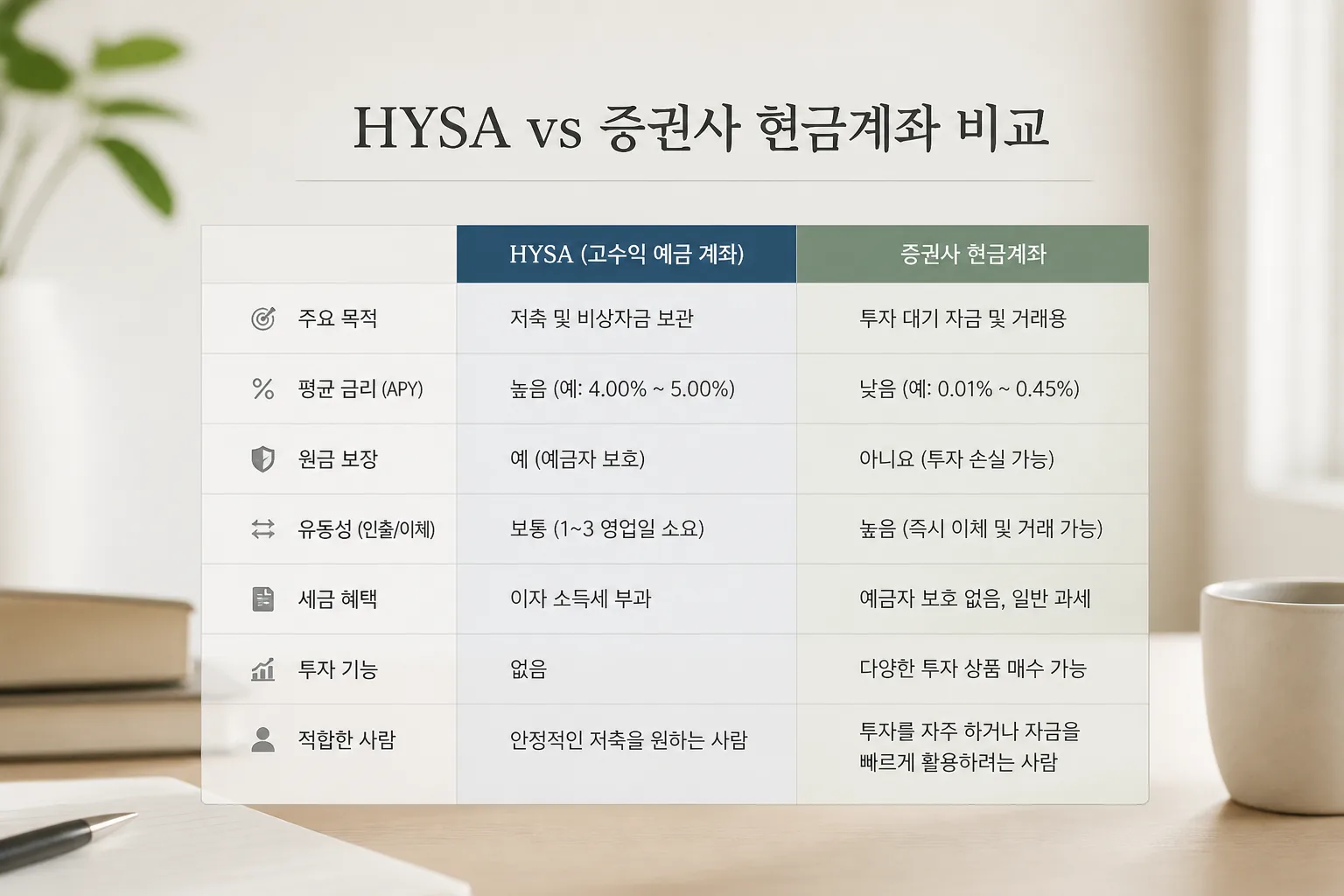HYSA vs brokerage cash comparison chart