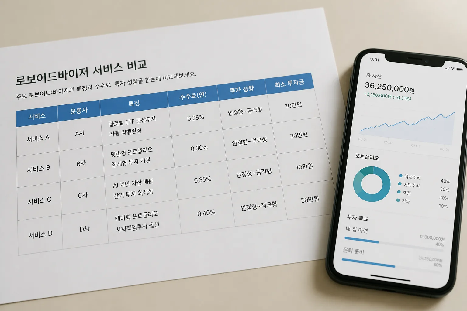 robo advisor comparison table and mobile apps