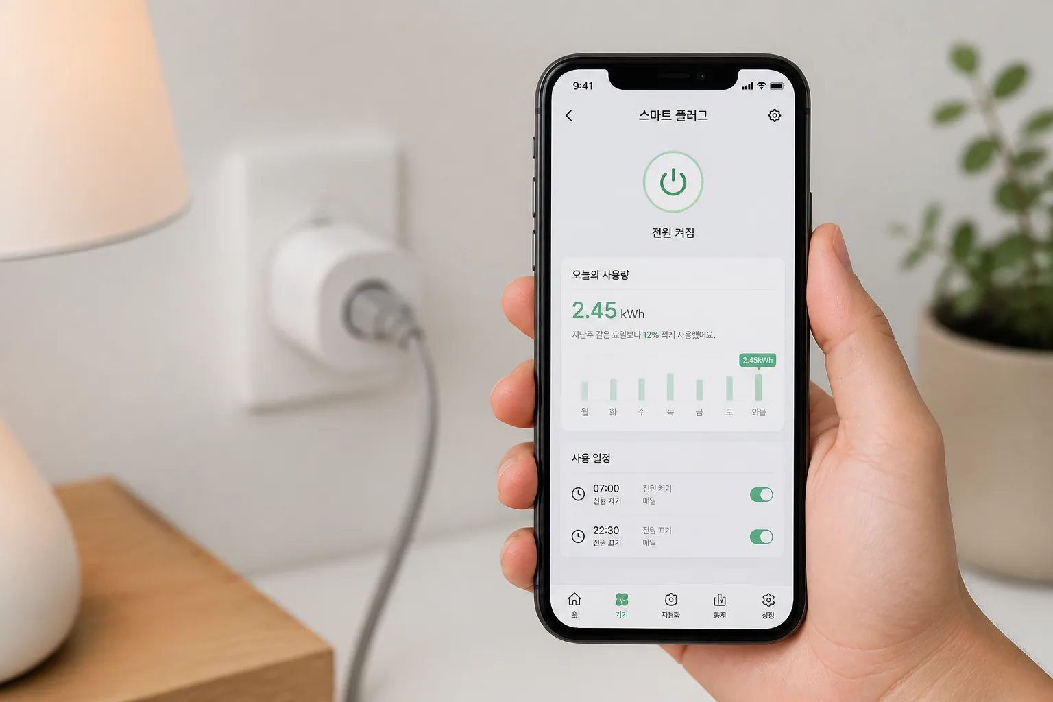 Smart plug app with energy monitoring