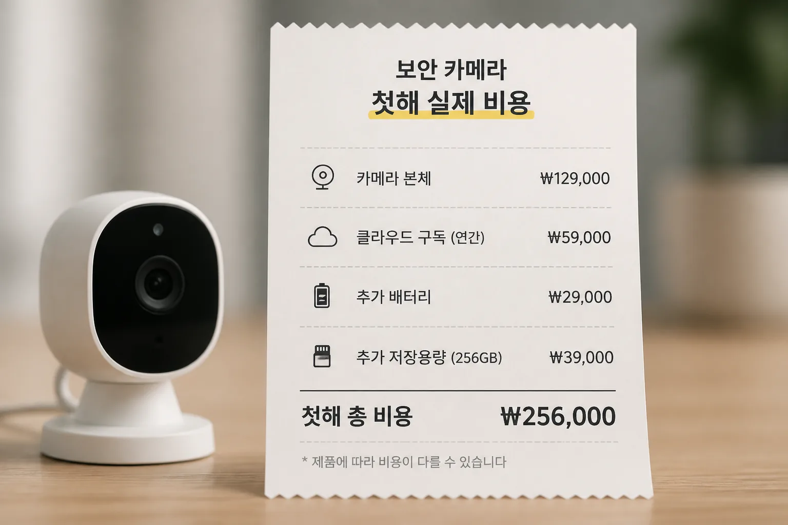 true first year cost of a security camera
