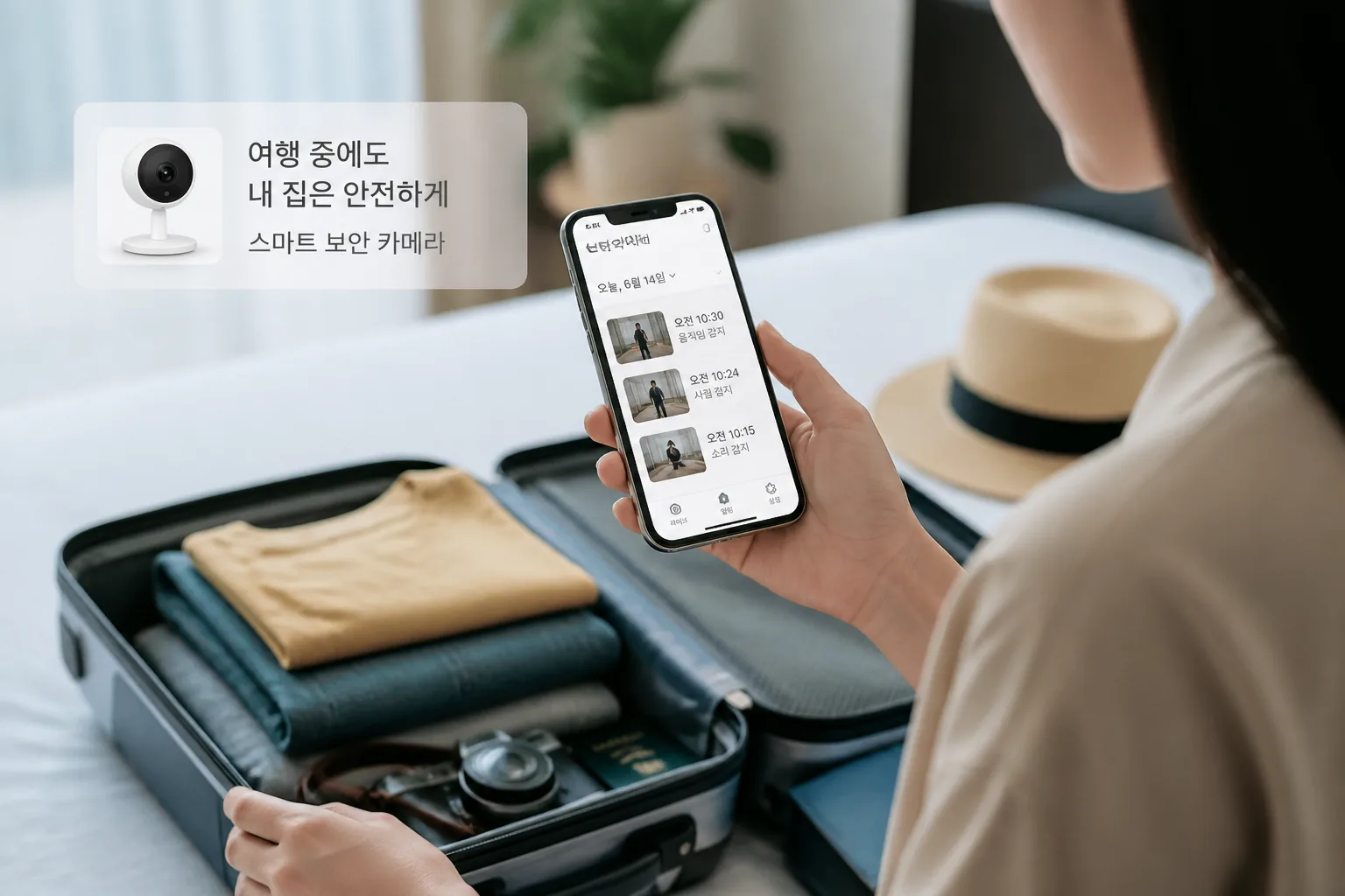vacation monitoring with smart security camera